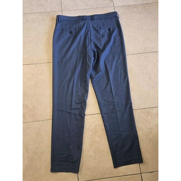 J.M. Haggar Men's 4-Way Stretch Dress Pant-Check Glen Plaid Dark Navy 36W x 32L - Picture 2 of 4